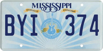 MS license plate BYI374
