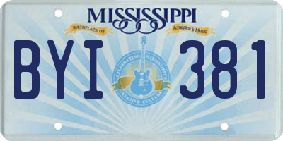 MS license plate BYI381