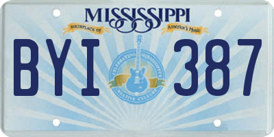 MS license plate BYI387