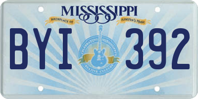 MS license plate BYI392