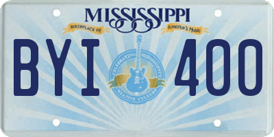 MS license plate BYI400