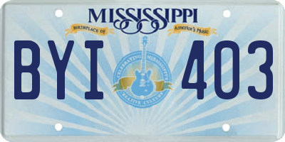 MS license plate BYI403