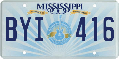 MS license plate BYI416