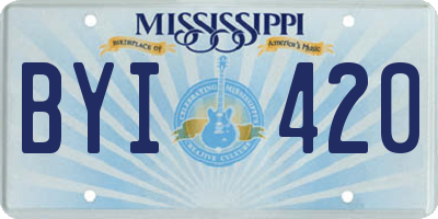 MS license plate BYI420