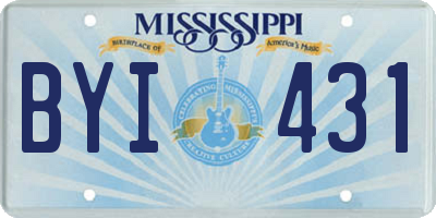 MS license plate BYI431