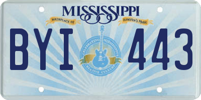 MS license plate BYI443