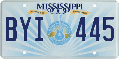 MS license plate BYI445