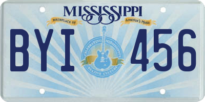 MS license plate BYI456