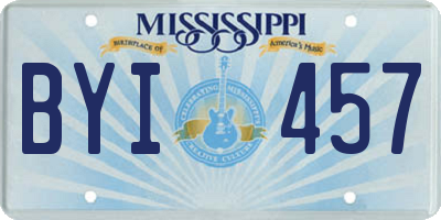 MS license plate BYI457