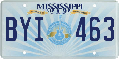MS license plate BYI463