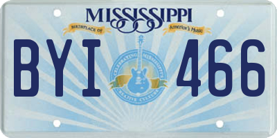 MS license plate BYI466