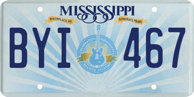 MS license plate BYI467