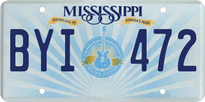 MS license plate BYI472