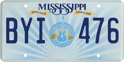 MS license plate BYI476