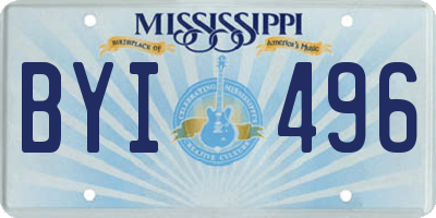 MS license plate BYI496