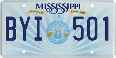 MS license plate BYI501