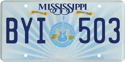 MS license plate BYI503