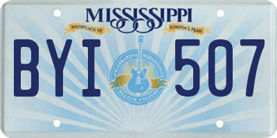 MS license plate BYI507