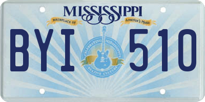 MS license plate BYI510