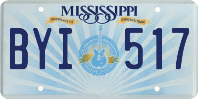 MS license plate BYI517