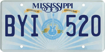 MS license plate BYI520
