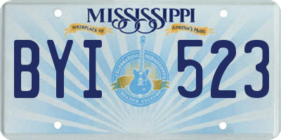 MS license plate BYI523