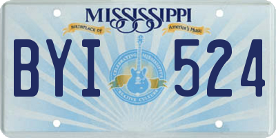 MS license plate BYI524