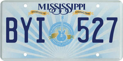 MS license plate BYI527