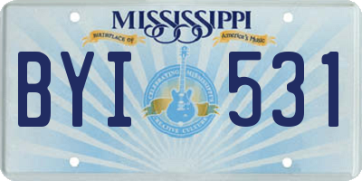MS license plate BYI531