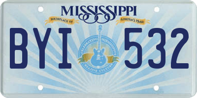 MS license plate BYI532