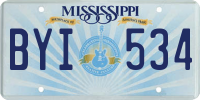 MS license plate BYI534