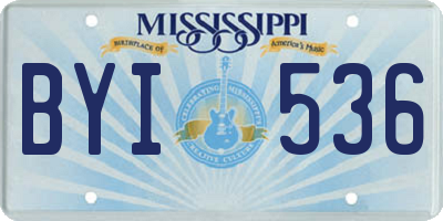 MS license plate BYI536