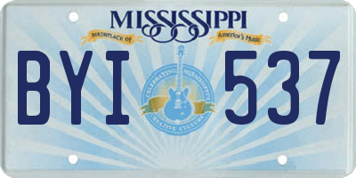 MS license plate BYI537