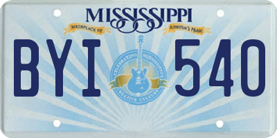 MS license plate BYI540