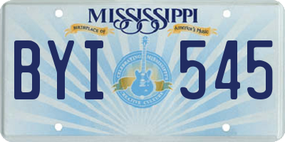 MS license plate BYI545