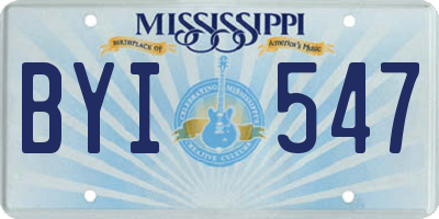 MS license plate BYI547