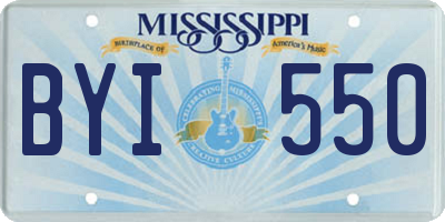 MS license plate BYI550