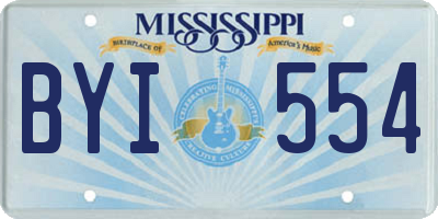 MS license plate BYI554