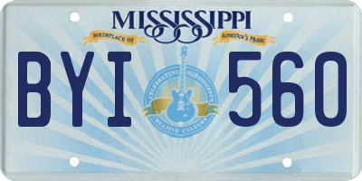 MS license plate BYI560