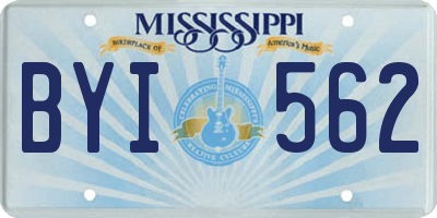 MS license plate BYI562