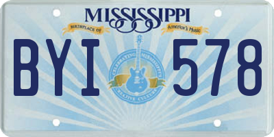 MS license plate BYI578