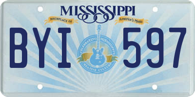 MS license plate BYI597