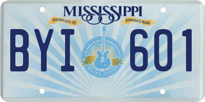 MS license plate BYI601