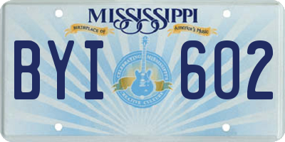 MS license plate BYI602