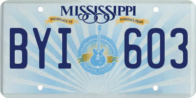 MS license plate BYI603