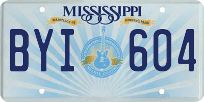 MS license plate BYI604