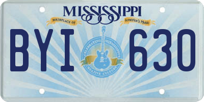 MS license plate BYI630