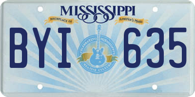 MS license plate BYI635