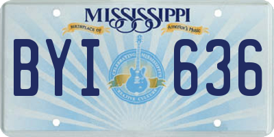 MS license plate BYI636