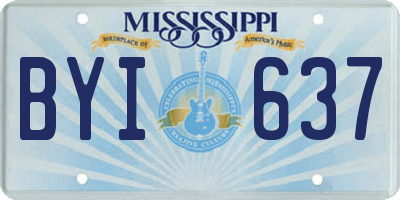 MS license plate BYI637